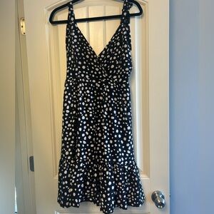 NWOT Hudson Gray Black and White Polka Dot V-Neck Sundress